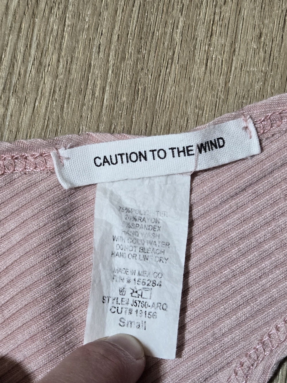 Caution To The Wind Blush Ribbed Button-Front Tank - Picture 3 of 3